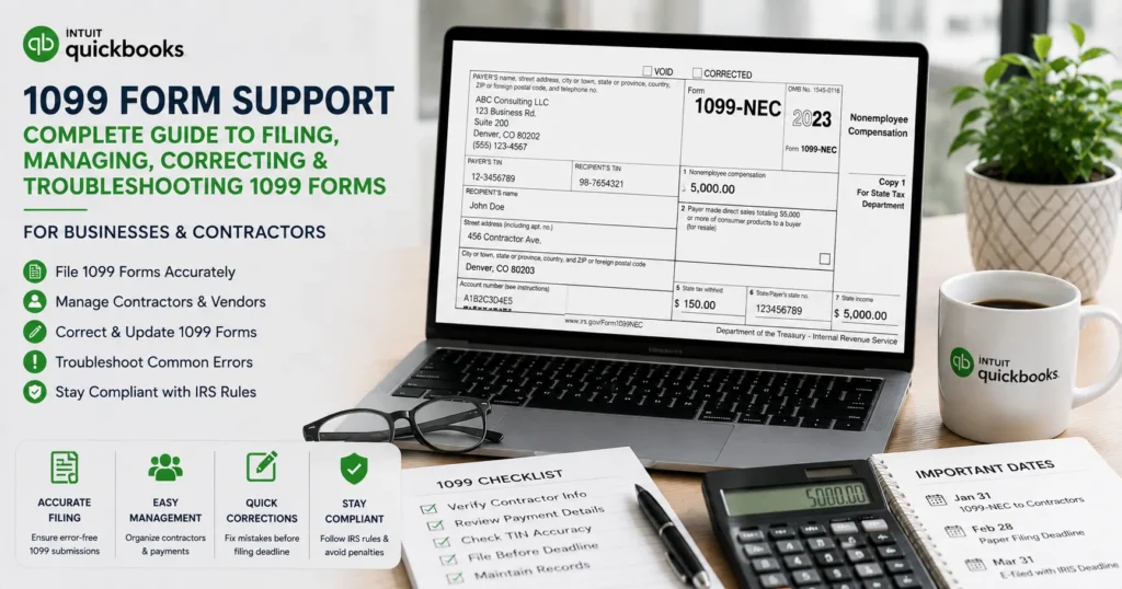 1099 Form Support Guide: Filing, Corrections, Deadlines & QuickBooks Help
