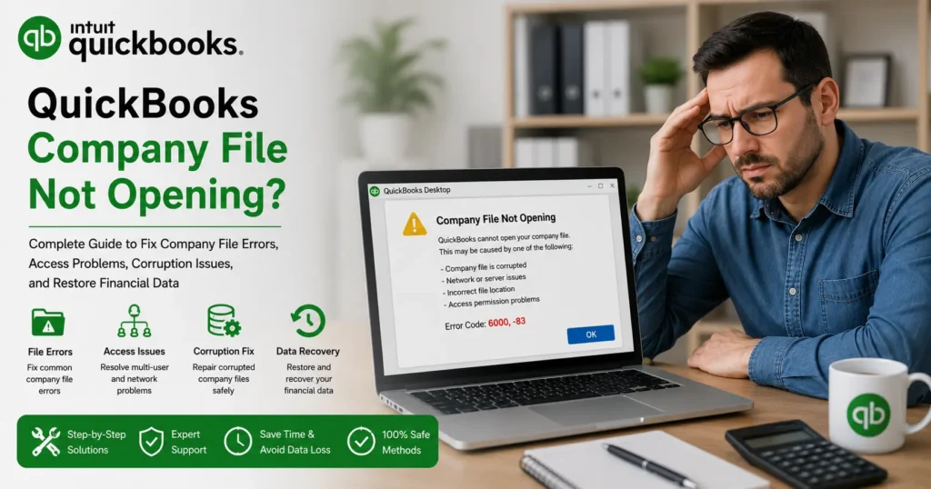 QuickBooks Company File Not Opening? Fix File Errors, Corruption & Access Issues