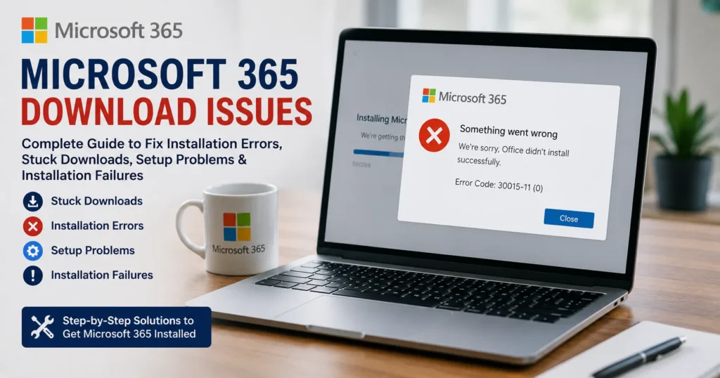 Microsoft 365 Download Issues: Complete Guide to Fix Installation Errors, Stuck Downloads & Setup Problems