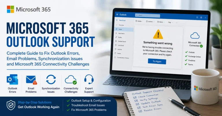 Microsoft 365 Outlook Support: Complete Guide to Fix Outlook Errors, Email Issues, Synchronization Problems & Microsoft 365 Connectivity