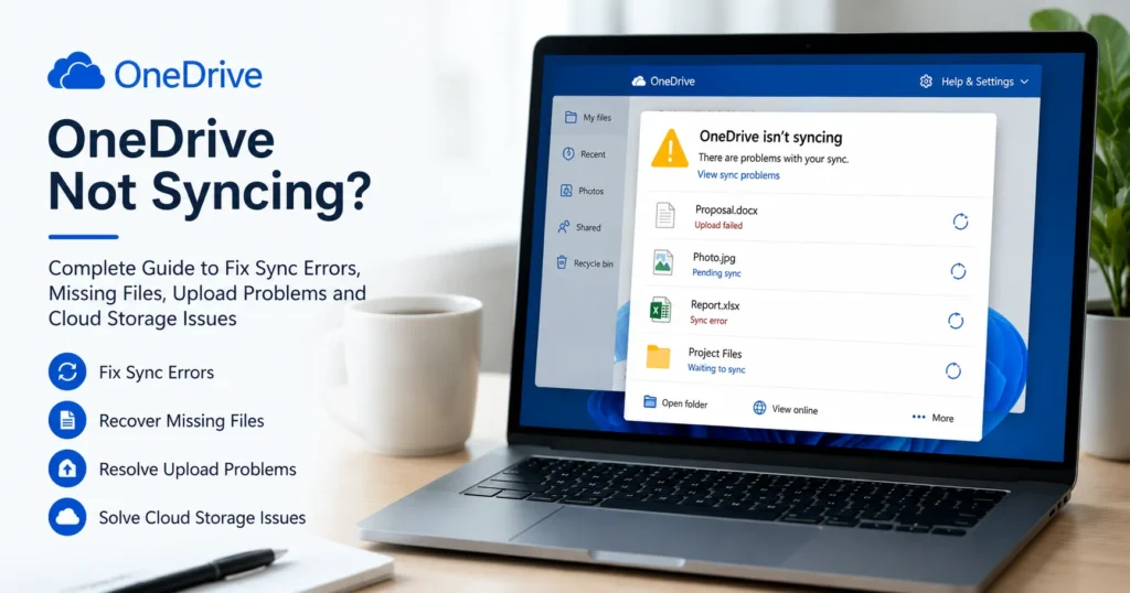 OneDrive Not Syncing? Complete Guide to Fix OneDrive Sync Problems, Missing Files, Upload Errors & Cloud Connection Issues