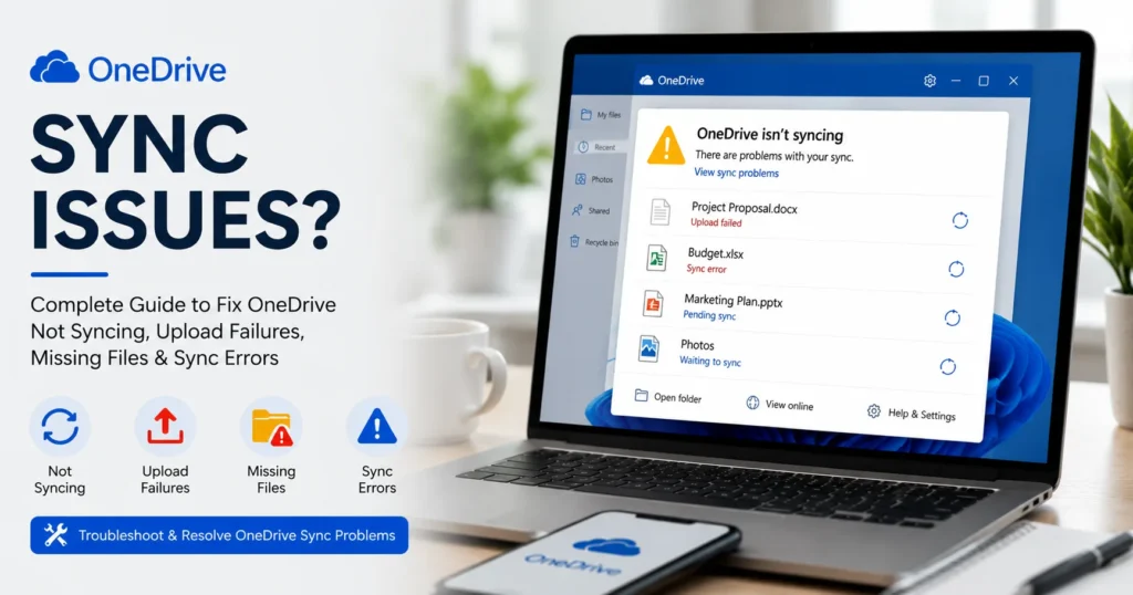 OneDrive Sync Issues? Complete Guide to Fix OneDrive Sync Problems, File Upload Errors, Sync Conflicts & Connection Issues