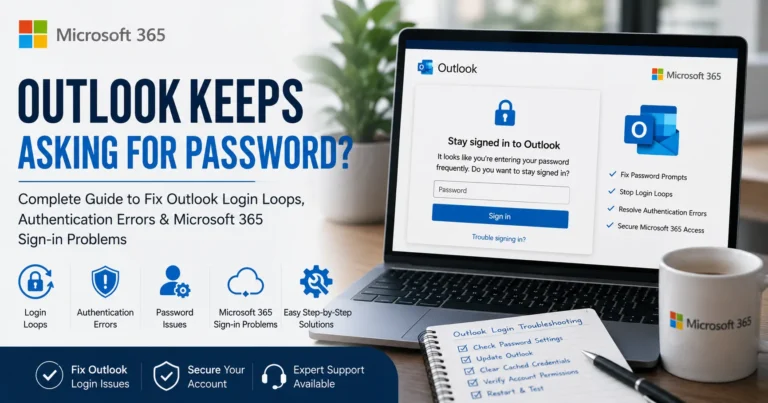 Outlook Keeps Asking for Password: Complete Guide to Fix Outlook Login Loops, Authentication Errors & Microsoft 365 Credential Problems