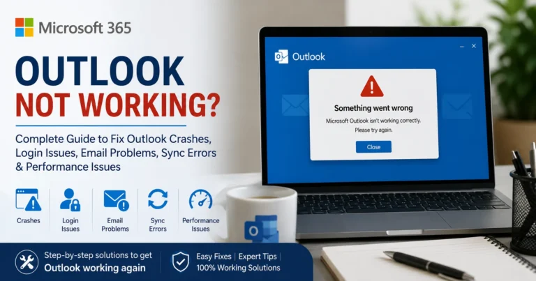 Outlook Not Working? Complete Guide to Fix Outlook Crashes, Login Issues, Email Problems, Sync Errors & Performance Issues