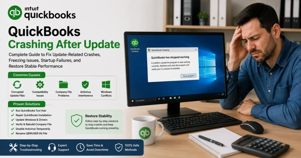QuickBooks Crashing After Update? Fix Startup Crashes, Freezing & Update Errors