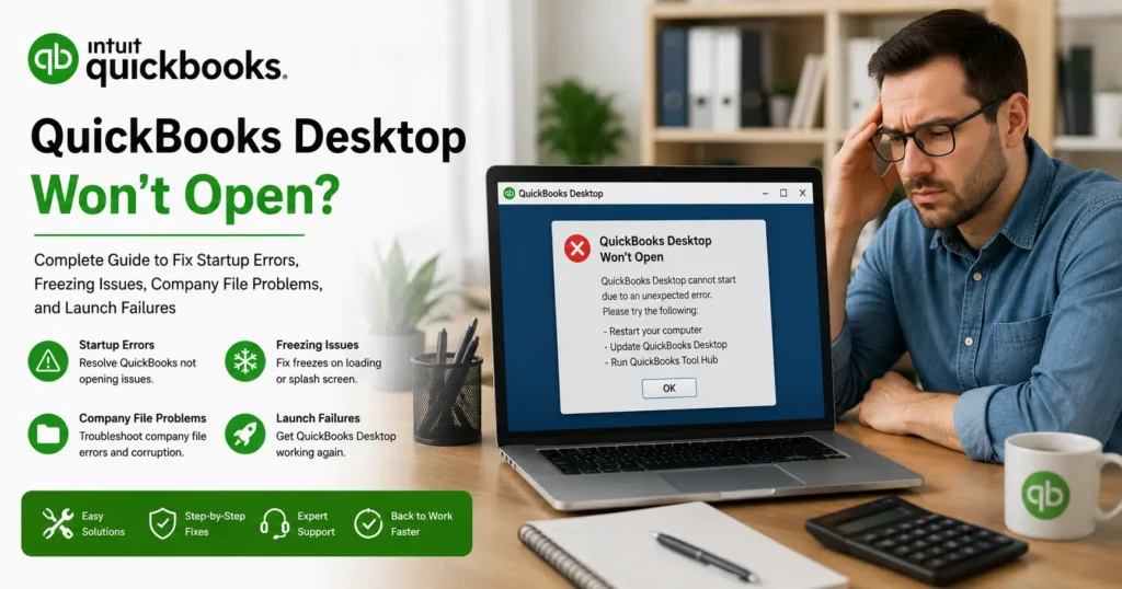 QuickBooks Desktop Won't Open? Fix Startup Errors, Crashes & Loading Issues