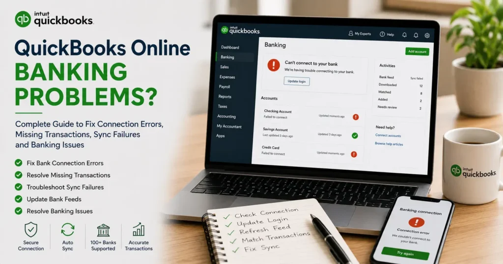 QuickBooks Online Banking Problems: How to Fix Bank Connection, Sync & Transaction Errors