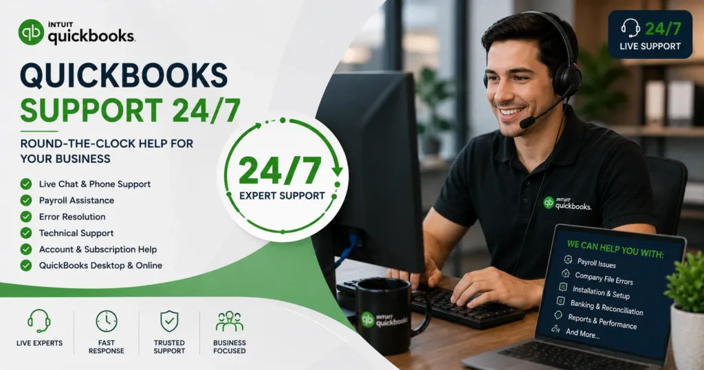 QuickBooks Support 24/7 | Expert Help for Payroll, Login, Banking & Technical Issues