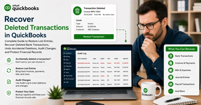 Recover Deleted Transactions in QuickBooks | Restore Lost Data
