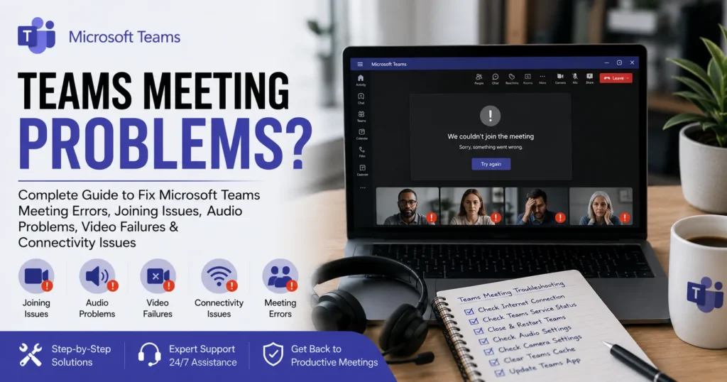 Teams Meeting Problems? Complete Guide to Fix Microsoft Teams Meeting Errors, Joining Issues, Audio Problems, Video Failures & Connectivity Issues